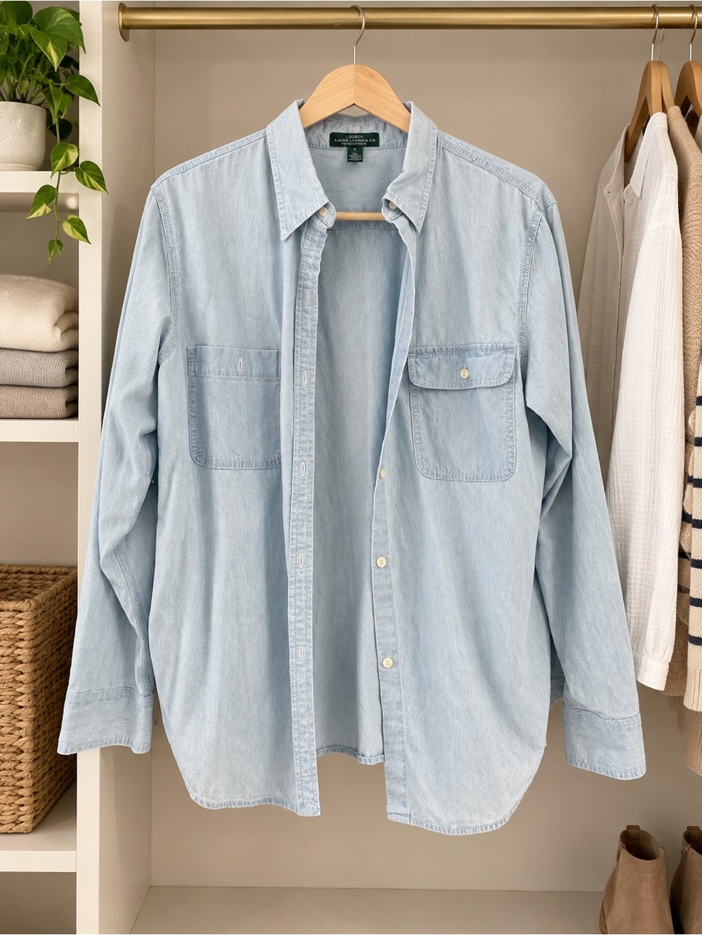 Ralph Lauren Light Blue Denim Button-Down Shirt - Classic Casual